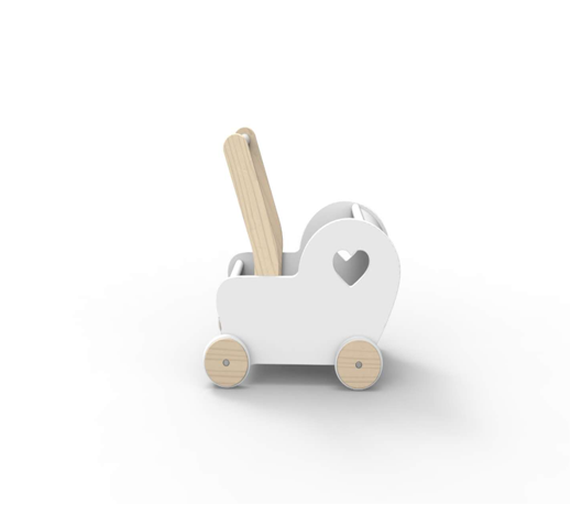 Dolls Stroller pram - Heart White